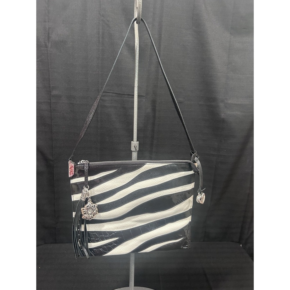 Brighton zebra print polkadot lining tassell patent leather charms hardware
